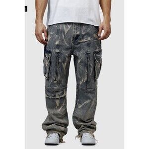MNML Ultra Baggy Rip Denim Cargo Pant -38